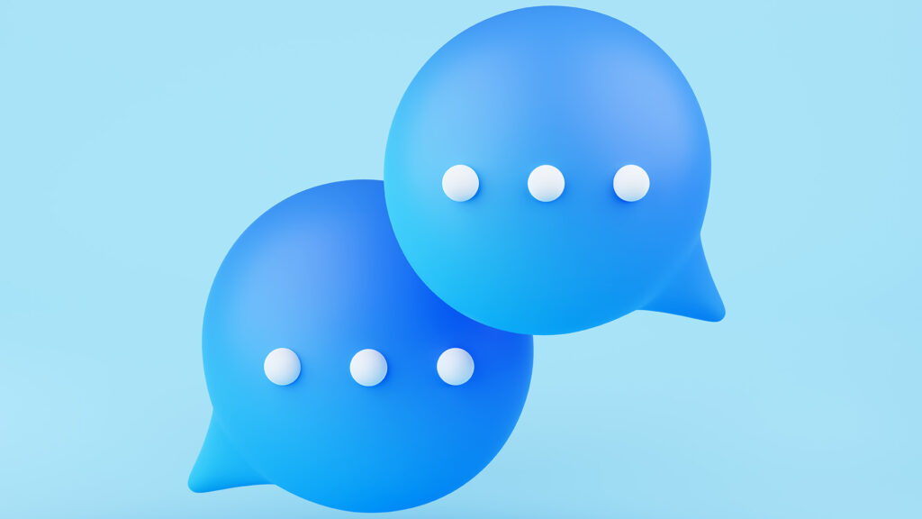 3d render talk chat bubbles comment app icon